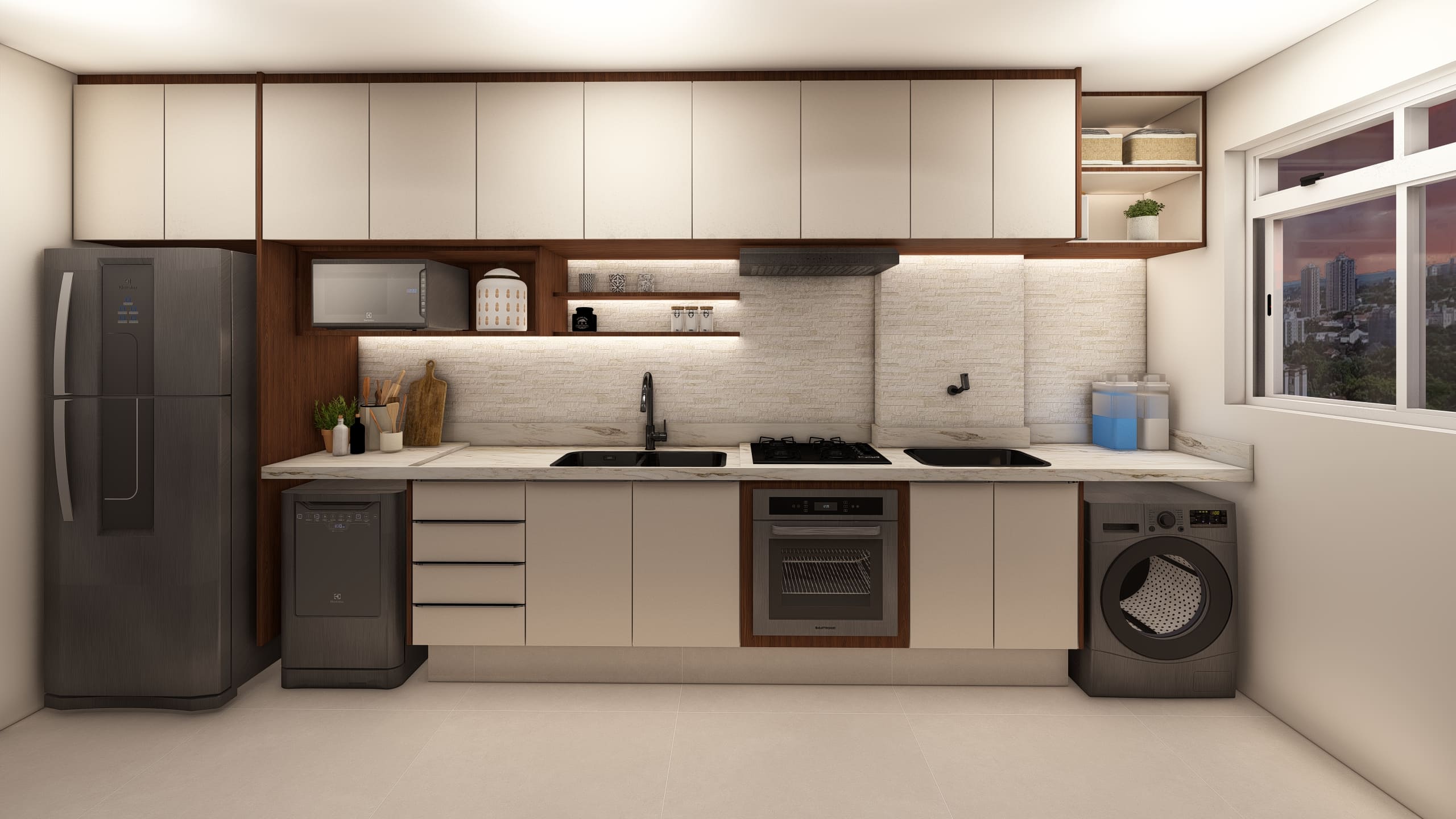Cozinha Moderna Linear